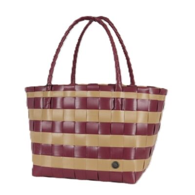 Spirit Wineberry Red/Khaki Stripes Recycled Tote