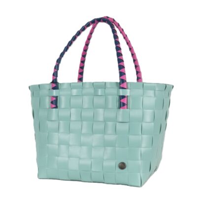 Paris Brights Dusty Turquoise Recycled Tote with Two-Color Handle