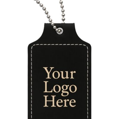 Custom Leatherette Bag Charm with Stainless Ball Chain