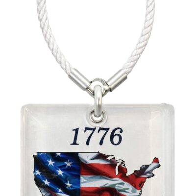 America's 250th Acrylic Bag Charm with White Braided Loop
