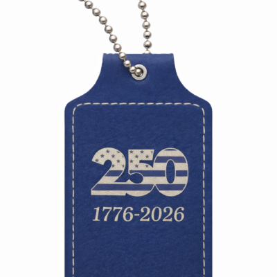 America's Leatherette Bag Charm with Stainless Ball Chain