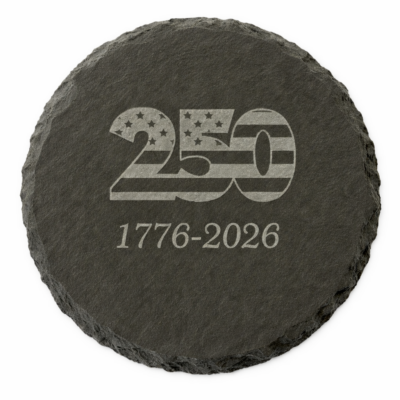 America's 250th 4pc Slate Coaster Set Round or Square