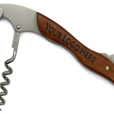 Custom Rose Wood & Stainless Wine Key and Pouch