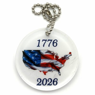 America's 250th Acrylic Bag Charm with Stainless Steel Ball Chain