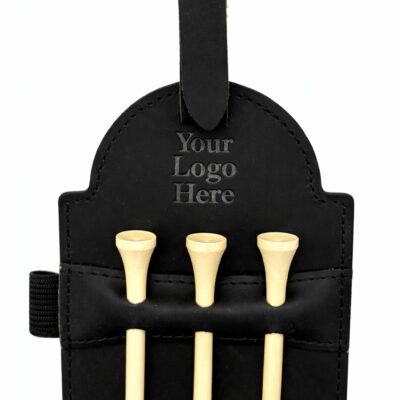 Custom Leather Golf Bag Tag with Tees