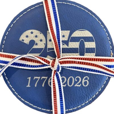 America's 250th 4pc Leatherette Coaster Set Round or Square