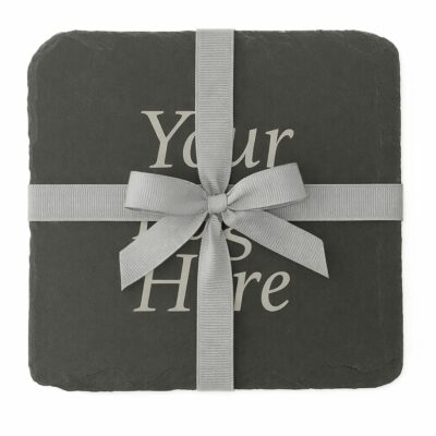 Custom 4pc Slate Coaster Set Round or Square